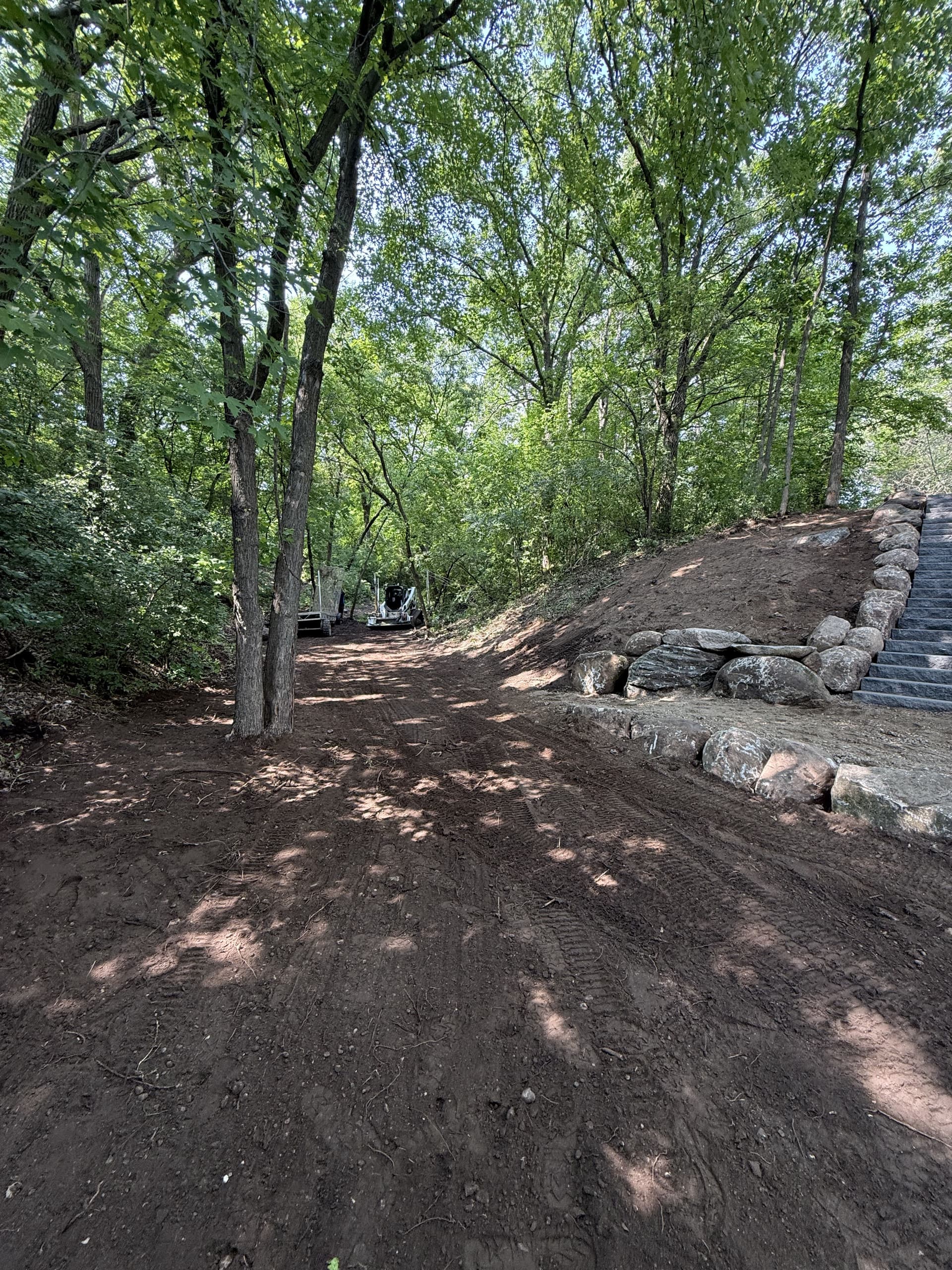 Gallery photos for Precast Steps and Boulder Wall Dock Access Build in Little Falls: Image #1
